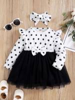  Long Sleeve Black and White Cute Baby  Mom 8226