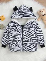 Black and White Long Sleeve Regular Graphic Baby Clothing 7821