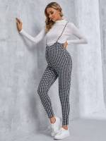  Cropped Houndstooth Black and White Maternity 7623