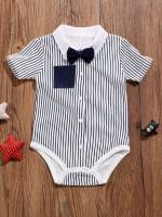 Striped  Collar Baby  Mom 8345