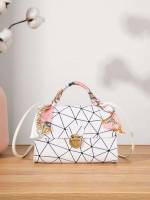  Black and White Geometric Women Bags 5678