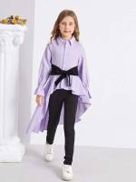 Dressy Regular Fit Long Long Sleeve Girls Blouses 3877