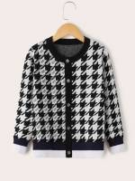 Black and White Casual Long Sleeve Regular Girls Clothing 745