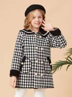  Gingham Short Long Sleeve Girls Coats 9621