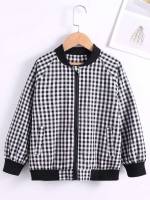 Long Sleeve Black and White Baseball Collar Kids Clothing 890