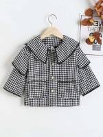 Tiered Layer Preppy Peter Pan Collar Kids Clothing 3784