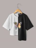  Asymmetrical Casual Short Sleeve Girls T-Shirts 1955