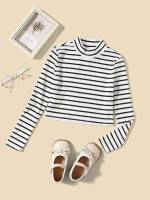 Long Sleeve Black and White Casual Regular Fit Kids Clothing 1561