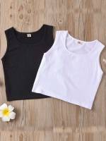  Scoop Neck Black and White Regular Kids Clothing 419