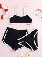  Black and White Contrast Binding Kids Clothing 7750