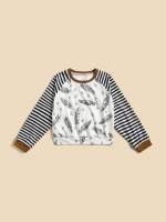  Round Neck Contrast Binding Long Sleeve Boys Clothing 4728