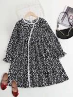  Black and White Ditsy Floral Boho Girls Clothing 5704