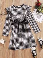 Long Sleeve Short Houndstooth Kids Clothing 547