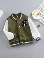 Regular Preppy Regular Fit Letter Kids Clothing 5335