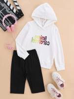 Long Sleeve Black and White Letter Girls Clothing 2029