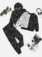 Casual Hooded Regular Fit Boys Two-piece Outfits 7269