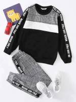 Sporty Black and White Regular Fit Boys Clothing 305