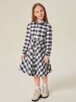 Belted Midi Plaid Girls Clothing 7808