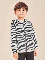  Zebra Stripe Long Sleeve Black and White Kids Clothing 1112