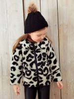 Peter Pan Collar Short Leopard Toddler Girls Outerwear 2110