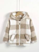  Black and White Plaid Long Sleeve Toddler Boys Outerwear 9469