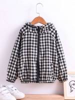 Casual Regular Gingham Toddler Boys Outerwear 2655