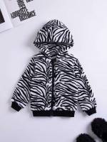 Hooded Black and White Zipper Toddler Boys Clothing 32
