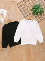 Regular Fit Long Sleeve Plain Toddler Girl Sweatshirts 370