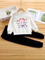  Round Neck Regular Fit Black and White Kids Clothing 304