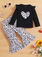  Long Sleeve Round Neck Heart Kids Clothing 6260