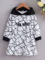  Black and White Long Long Sleeve Toddler Girl Sweatshirts 7965