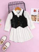  Black and White Long Sleeve Casual Kids Clothing 274