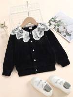 Regular Long Sleeve Plain Ruffle Toddler Girls Clothing 6544