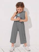  Regular Fit Striped One Shoulder Toddler Girl Two-piece Outfits 49