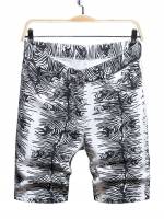   Black and White Men Denim Shorts 9541