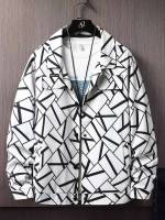 Casual Regular Fit Black and White Pocket Men Jackets 1798