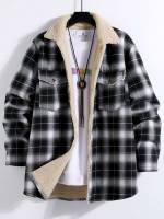  Black and White Regular Fit Collar Men Outerwear 9342