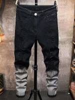 Ripped Black and White Men Denim 233