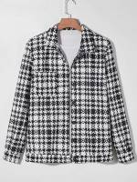  Houndstooth Pocket Men Overcoats 9774