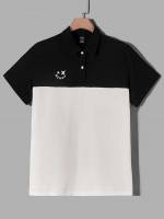 Button Letter Regular Polo Men Polo Shirts 3610