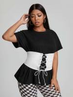  Black and White Corset Women Plus Clothing 7963