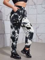  Black and White Pocket Women Plus Activewear 129