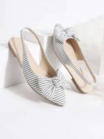  Black and White Bow Fashionable Women Flats 799