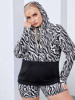  Hooded Long Sleeve Zebra Stripe Sports 284