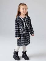 Regular Black and White Plaid Regular Fit Kids Clothing 490