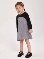 Knee Length Black and White Regular Fit Kids Clothing 553