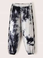 Black and White Tie Dye Cropped Kids Clothing 8124