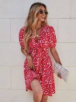 Boho Short Sleeve All Over Print Women Dresses 459