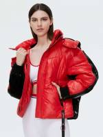 Hooded Colorblock Regular Fit Women Outerwear 5626