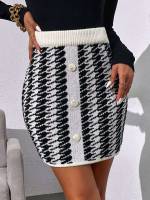 Elegant Black and White  Women Clothing 8776